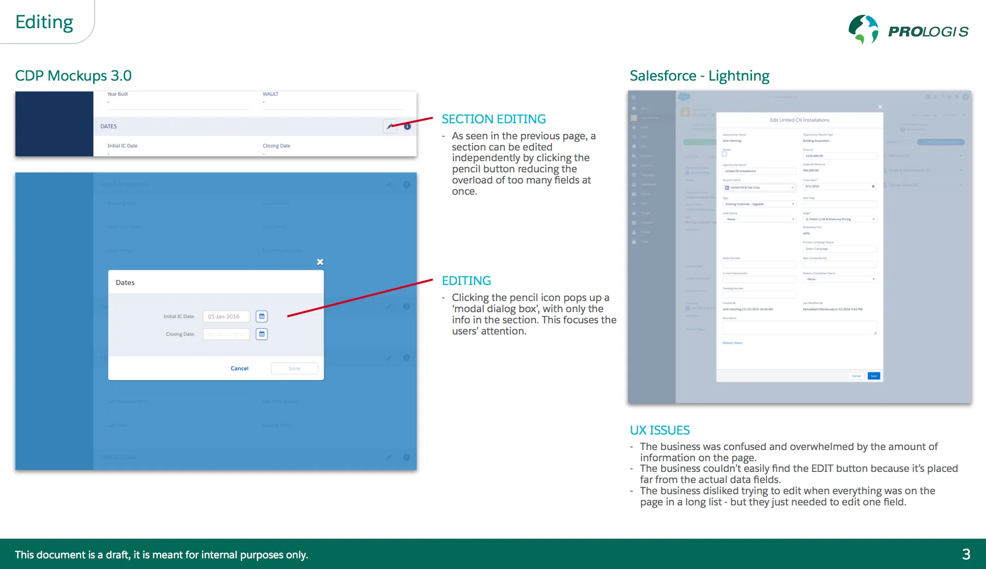 A visual of auditing the editing page using the Salesforce Lightning Design System