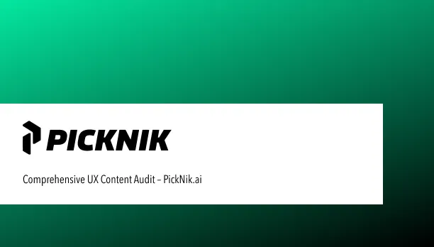 PickNik.ai Content Audit cover page